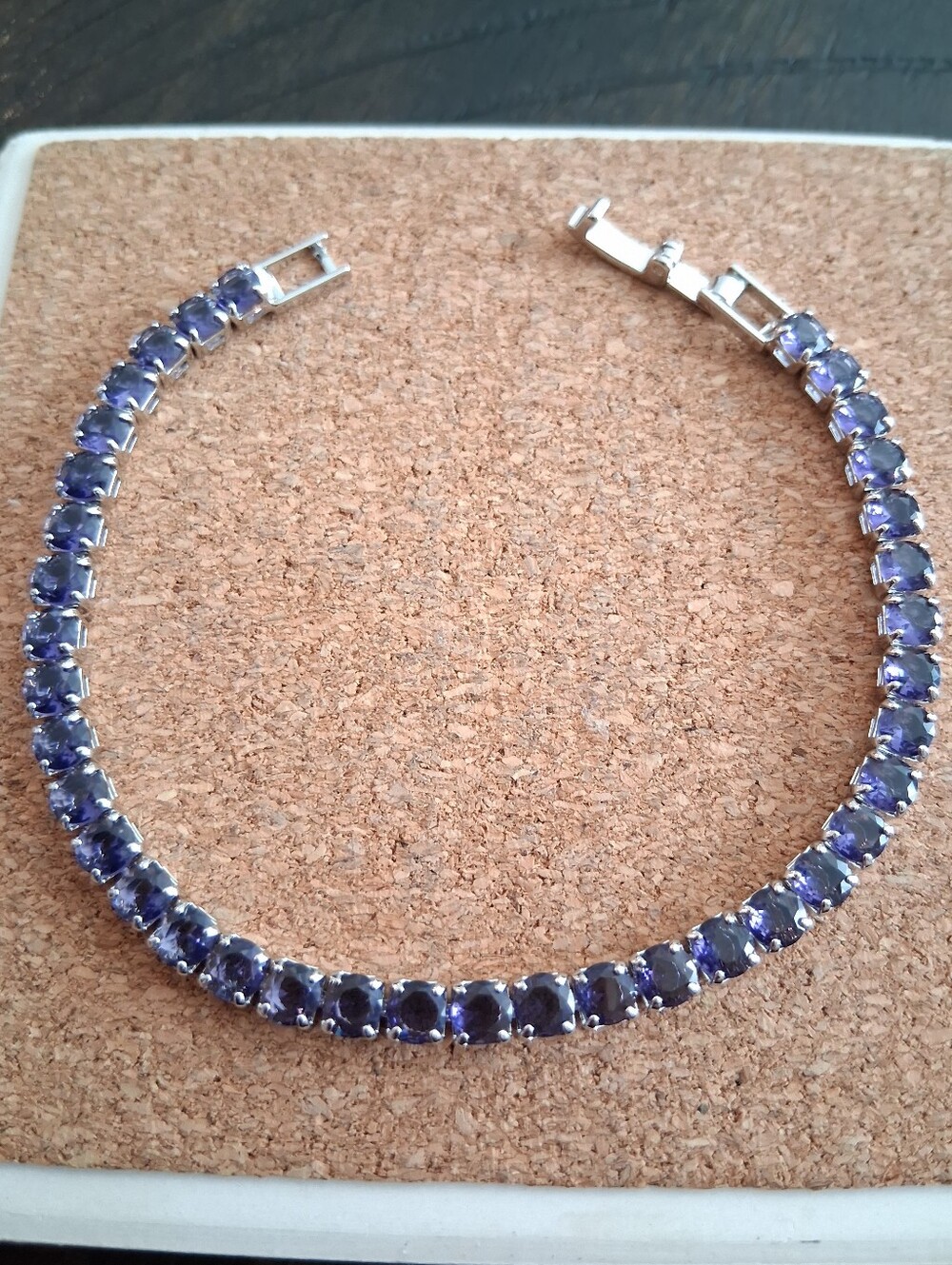 Purple Silver Tennis Bracelet